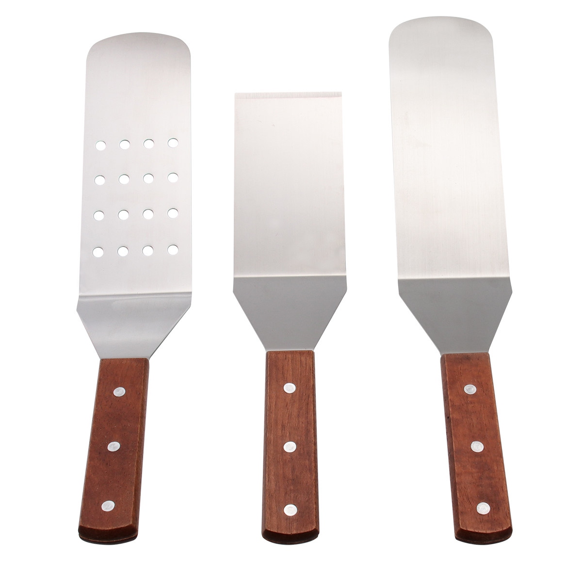 Kitchen Baking Gadgets - ชุดตะหลิวพิซซ่าสแตนเลสพร้อมด้ามจับไม้ธรรมชาติ สำหรับการอบ ปิ้งย่าง ร้านอาหาร ใช้ในบ้าน อุปกรณ์ครัว