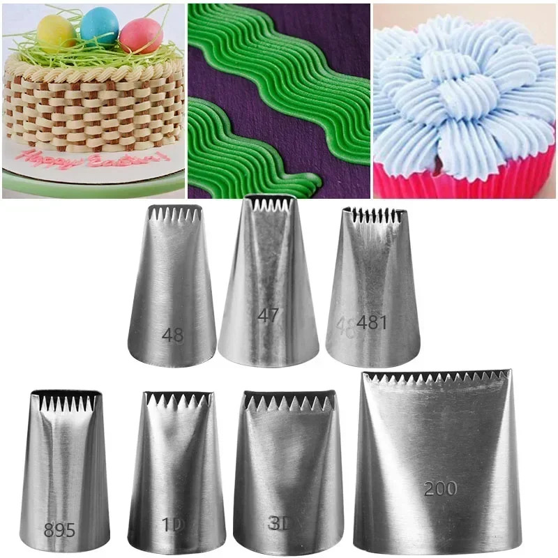 Kitchen Baking Gadgets - 1/3/4/5/7PCS Gadgets ครัวใหม่ตะกร้าสาน Icing Piping หัวฉีดสําหรับเค้ก