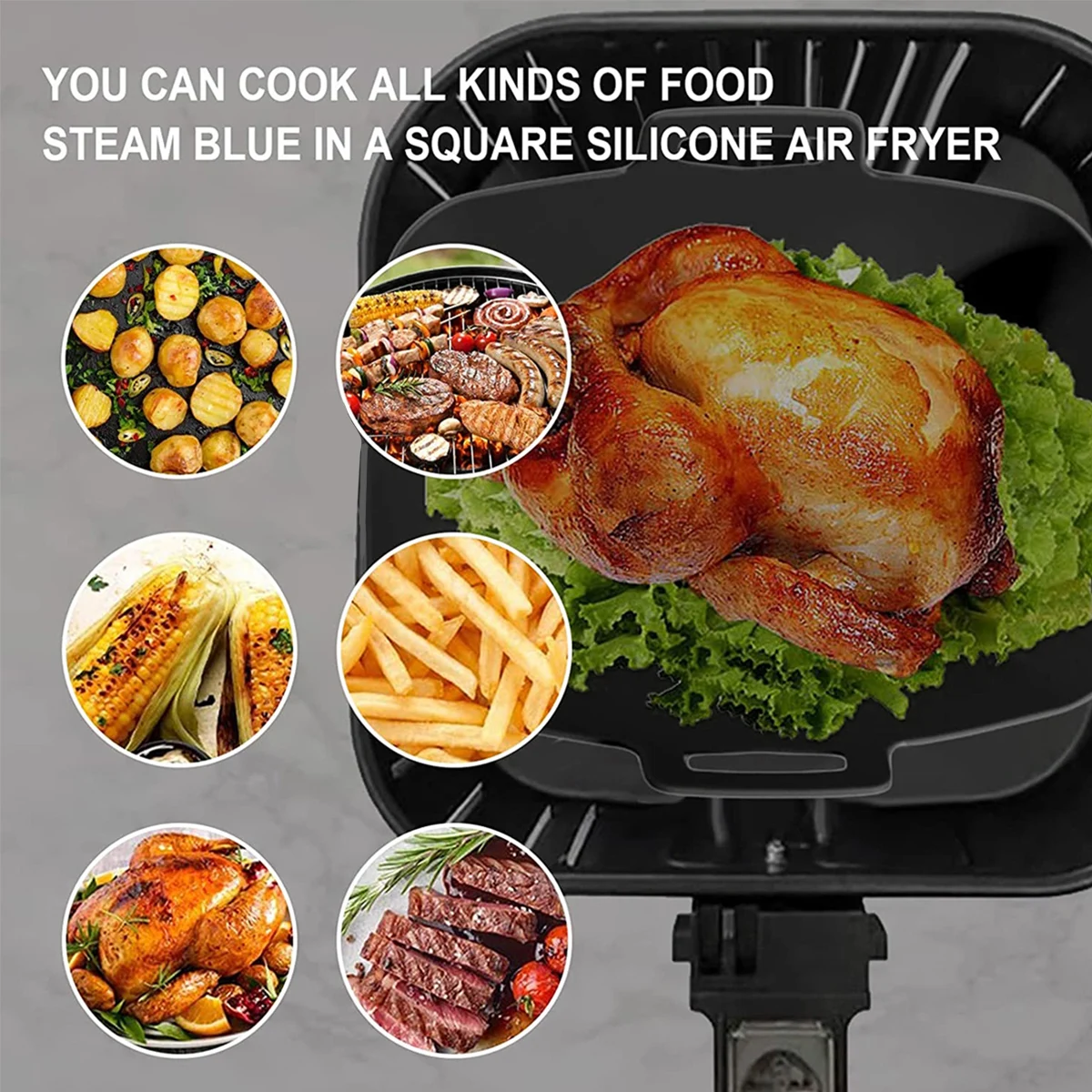 2Pcs Air FryerซิลิโคนสําหรับNi - Kitchen Oven Baking Pans บทวิจารณ์และราคา