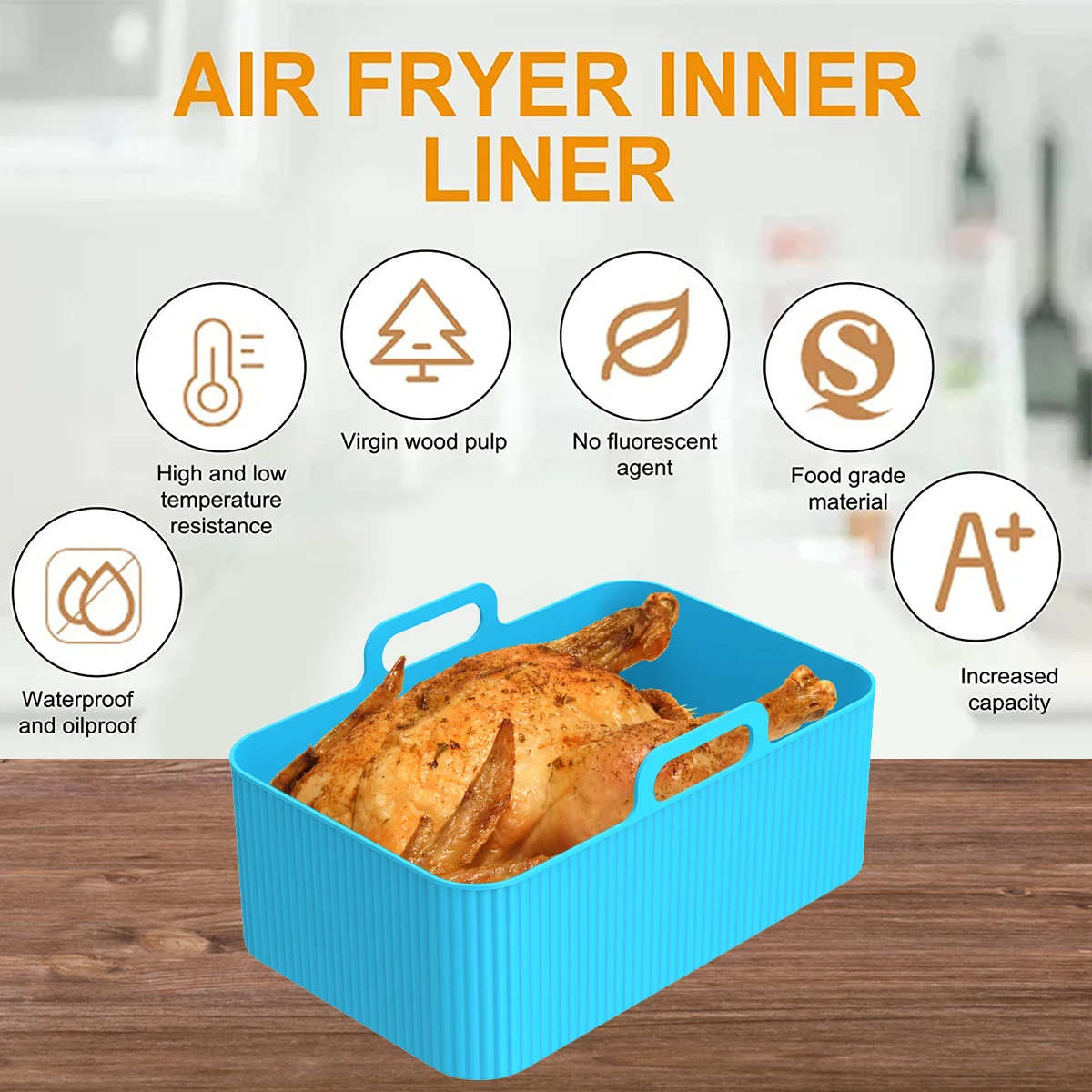 2Pcs Air FryerซิลิโคนสําหรับNi - Kitchen Oven Baking Pans บทวิจารณ์และราคา
