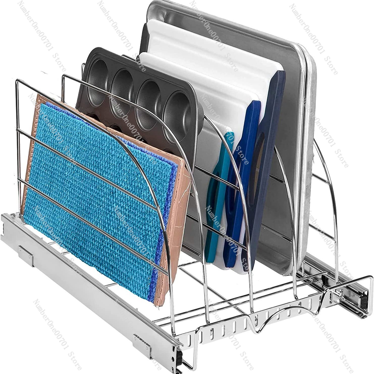 ตัวจัดระเบียบตู้ครัวแบบเลื่อนอ - Kitchen Baking Sheet Organizer บทวิจารณ์และราคา