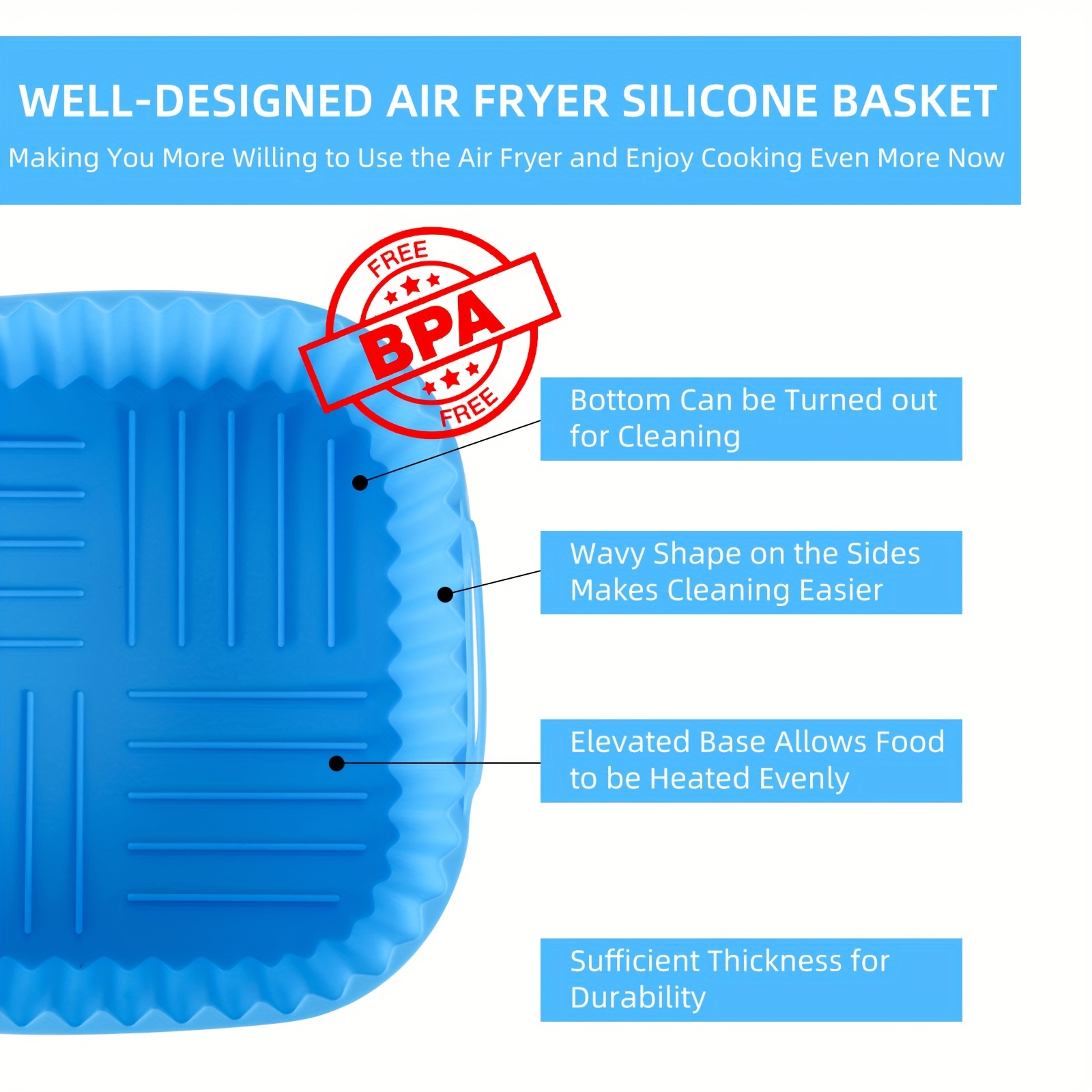 ซับหม้อทอดอากาศซิลิโคนทรงสี่เห - Kitchen Baking Gadgets บทวิจารณ์และราคา