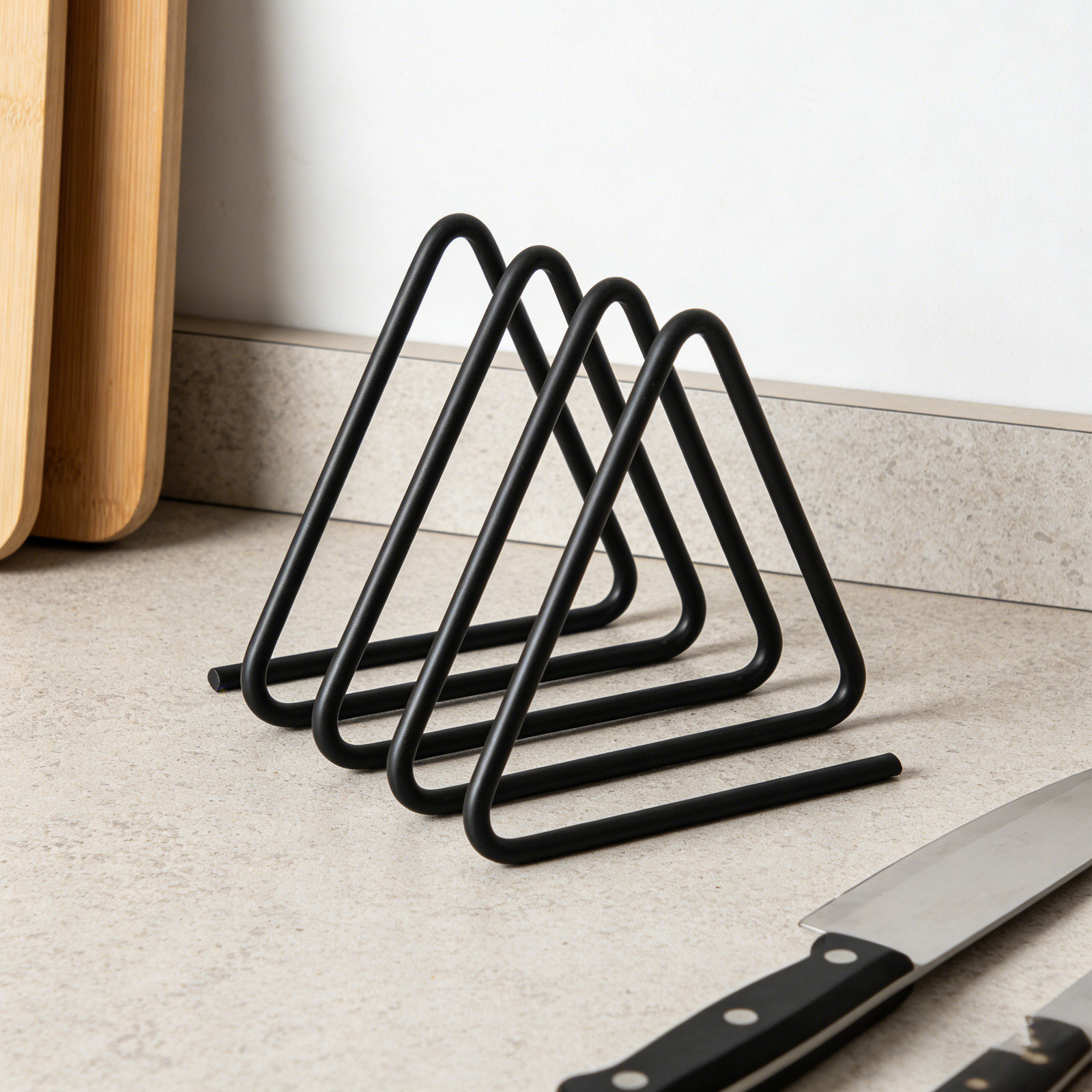 ชั้นวางเขียงทรงสามเหลี่ยมประหย - Kitchen Baking Sheet Organizer บทวิจารณ์และราคา