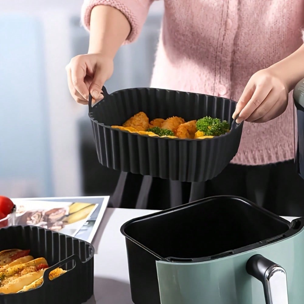 แผ่นรองซิลิโคนสำหรับหม้อทอดไร้ - Kitchen Baking Trays บทวิจารณ์และราคา