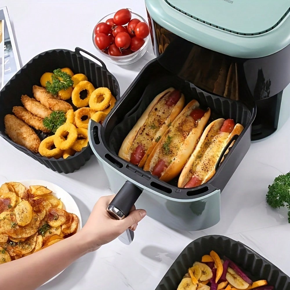 แผ่นรองซิลิโคนสำหรับหม้อทอดไร้ - Kitchen Baking Trays บทวิจารณ์และราคา