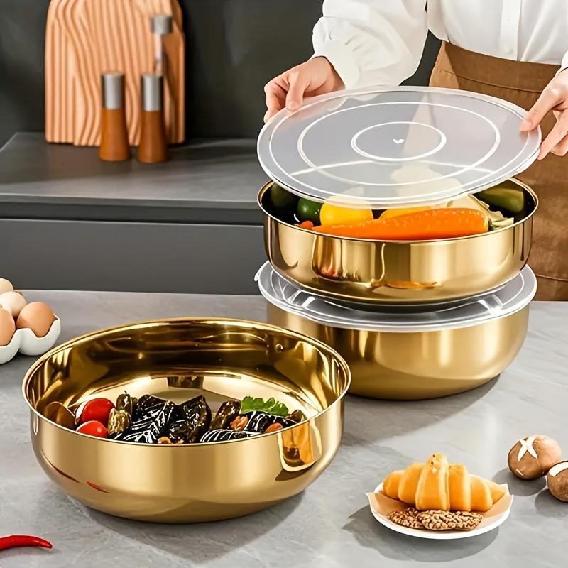 ชามผสมสแตนเลสแบบใหม่พร้อมฝาปิด - Kitchen Baking Products บทวิจารณ์และราคา