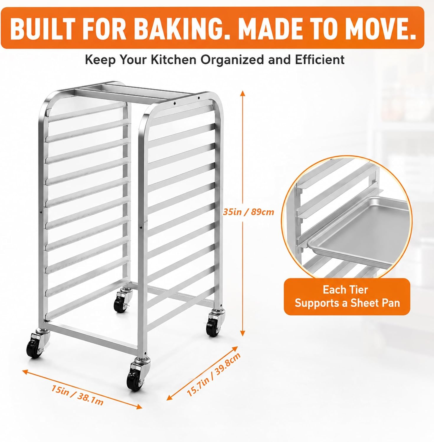 ชั้นวางถาดสแตนเลส 10 ชั้นพร้อม - Kitchen Baking Sheet Organizer บทวิจารณ์และราคา